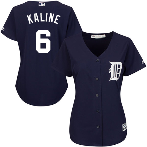 Tigers #6 Al Kaline Navy Blue Alternate Women's Stitched MLB Jersey - Click Image to Close